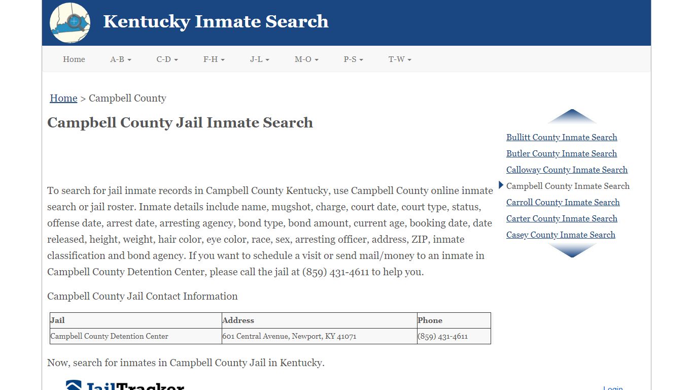 Campbell County Jail Inmate Search