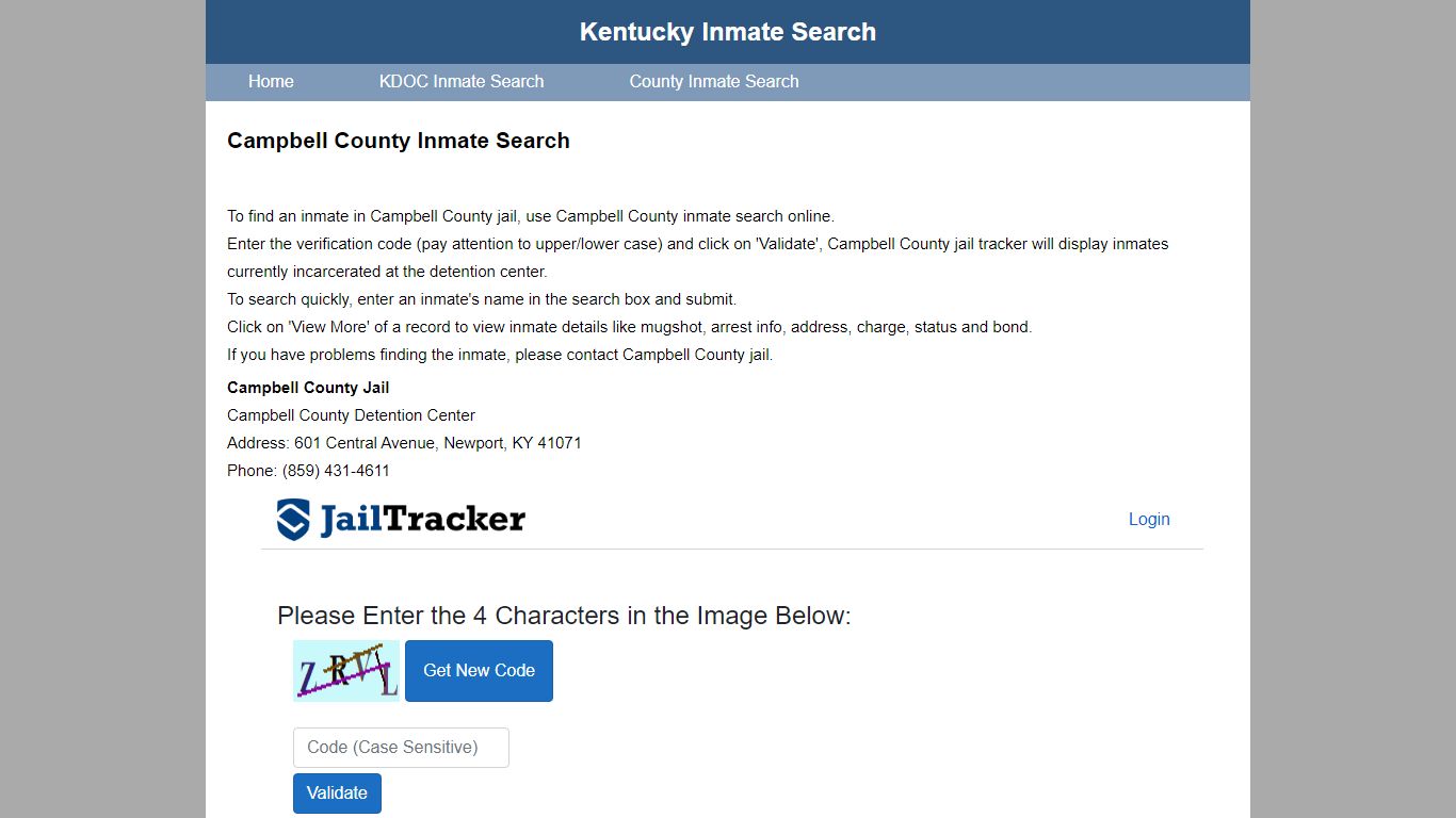 Campbell County Inmate Search